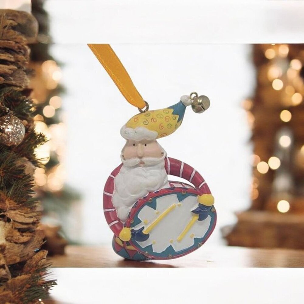 Vintage Christmas Avon Santa Tune Drum/Drummer Boy Ornament Hand Painted 1998